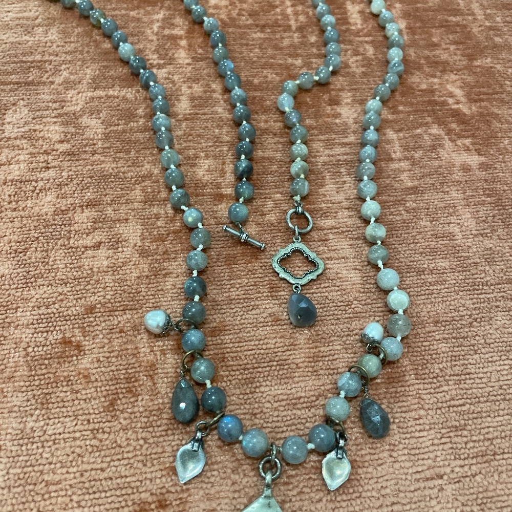 Love Heals chalcedony sterling silver necklace